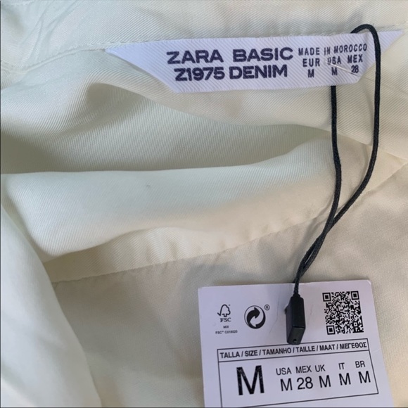 NWT Zara Lyocell Pearl Cuff Button Down Shirt M - Picture 8 of 10